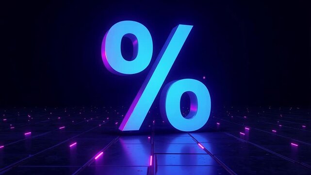 Cyber Monday Savings Exploding on Screen! Dynamic 4K Animation of Percentage Discount Symbol for Unbeatable Deals and Holiday Shopping Frenzy