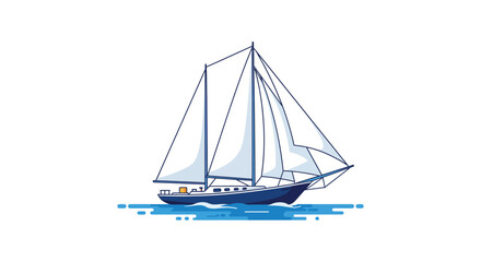 Elegant vintage sailing ship on calm water nautical transportation maritime adventure seascape