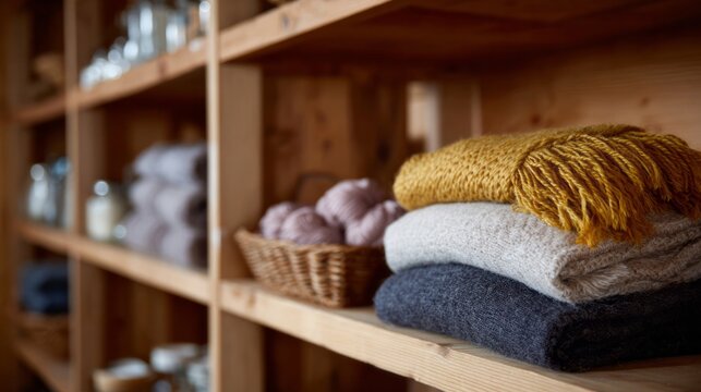 Cozy woolen sanctuary whispers winter solstice warmth, embracing handmade yarn tales, hygge vibes, and knitwear whispers, Nordic comforts aplenty