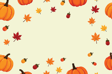 Autumn Leaves and Pumpkins Thanksgiving Frame