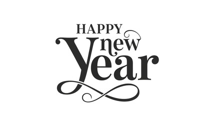 Elegant Happy New Year Typography Design 2026