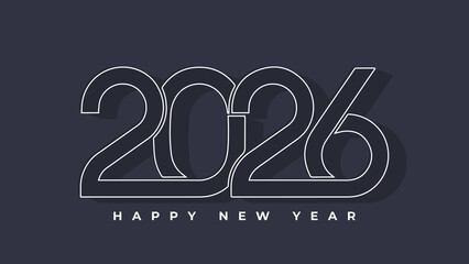 Happy New Year 2026 Greeting Card