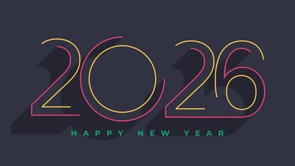 Happy New Year 2026 Greeting Card