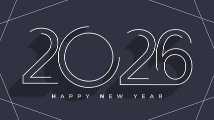 Happy New Year 2026 Greeting Card