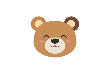 Fototapeta premium This charming bear face illustration is perfect for children's decor or playful designs. Its happy expression brings joy and creativity to any project.