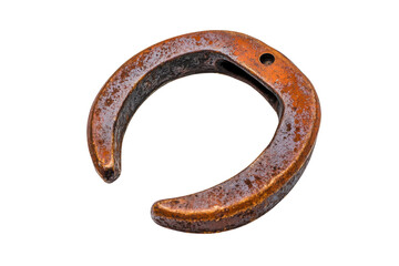 Old rusty horseshoe isolated on transparent background. Horseshoe isolated white background.
