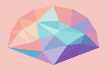 abstract polygon mesh pastel gradient colors