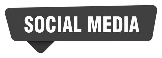 social media black sign isolated on transpatent background. social media sticker