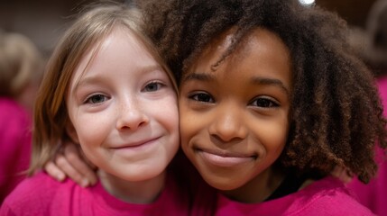 Fototapeta premium Joyful elementary school students enjoy playtime together in a colorful classroom setting