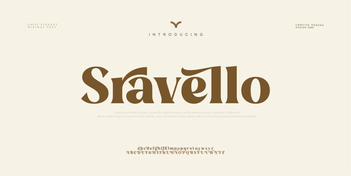 Elegant serif font. Headline alphabet serif alphabet with graphic elements, sign, symbol, alternative letters. Classic creative serif font alphabet for design, typographic Vector Illustration

