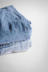 denim on a simple background, jeans texture, jeans flatlay