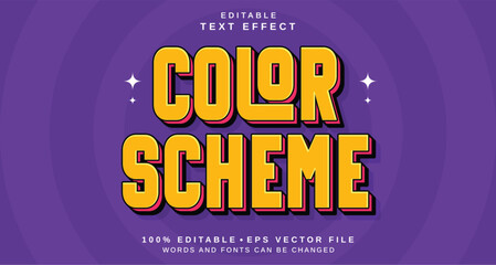 Editable text style effect - Color Scheme text style theme.