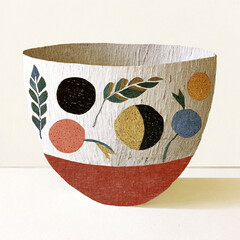 Clay Serving Vessel - A practical bowl or dish for shared meals. in white background