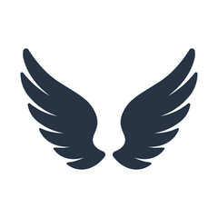 black wings vector silhouette, angel wing tattoo design, bold wing icon logo, flying wings graphic solid, gothic wings vector illustration