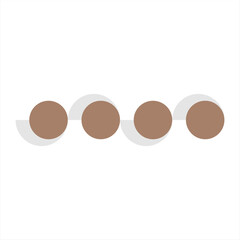 Simple horizontal infographic with four brown circles symbolizing sequential steps or project stages in a modern layout.