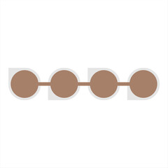 Flat infographic design with evenly spaced circular elements connected by lines, great for showing simple data flow or progress.