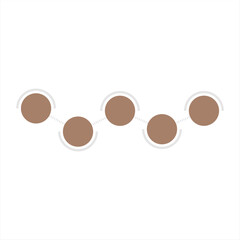 Abstract infographic with curved circular nodes forming a smooth wave-like pattern, representing dynamic business flow.