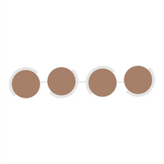 Simple horizontal infographic line with four circular nodes, great for minimal presentation of sequential steps or data points.