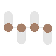 Minimal infographic with vertically arranged circles connected by lines, suitable for process visualization or hierarchy design.