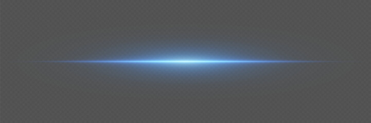 Blue neon light effects. On a transparent background.