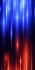 Futuristic glowing lines with red and blue colors.