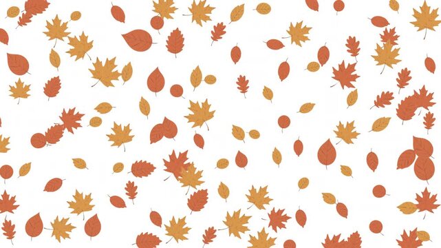 Seamless Autumn Leaves Pattern on White (Thanksgiving Fall Foliage)