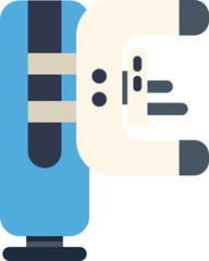 Icon of a modern medical linear accelerator delivering radiation therapy to a patient in an oncology department