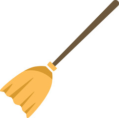 Classic witch broom flying upwards perfect for halloween costume parties and spooky celebrations