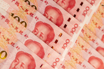 Chinese money with a face value of 100 yuan , money used in China, obverse with portrait