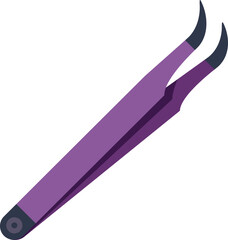 This vector illustration features a pair of purple tweezers, perfect for showcasing beauty products or tools