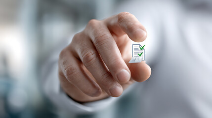 Digital checklist management office image professional setting close-up efficiency and productivity