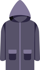 Winter jacket with hood featuring two pockets is keeping somebody warm
