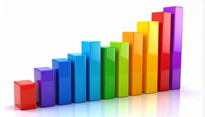 Colorful 3D bar graph with wave-like height variation.