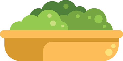 Fototapeta premium This vector illustration features a decorative green bush growing from a big flowerpot, perfect for gardening and plant enthusiasts