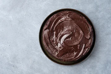 Fototapete Zu Essen Chocolate cake with dark chocolate ganache topping  © mizina