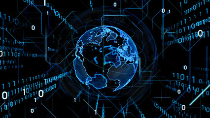 network, electronics, dx, digital, earth, global, circuit, computerization, technology, cyber, communication, line, radio wave, data, cloud, ai, future, cyberspace, information, world, binary code, pr