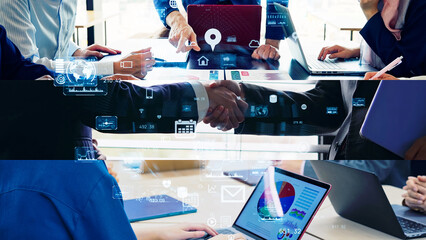 Various business scenes and digital technology