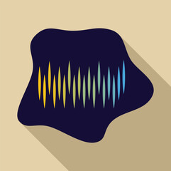 Soundwave rhythm oscillating, representing digital audio, music, voice and sound recording