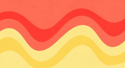 Fototapeta premium Vibrant Wavy Abstract Background in Warm Red and Yellow Tones