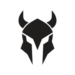 Viking Helmet Logo Emerging from Torn Textured Fabric Illustration