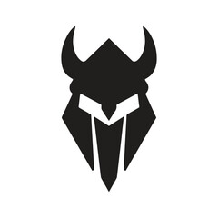 Monochrome Nordic Helmet Symbol Rising Through Smoke-Like Motion Lines