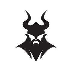 Viking Helmet Logo with Moon Symbol Highlighting Mystery and Strength