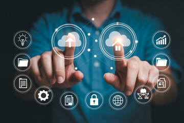 Cloud computing technology solutions for business data management and secure data transfer services online