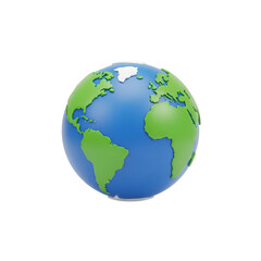 Earth globe isolated on transparent background, a symbol of our planet and world
