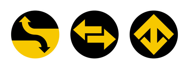 Directional arrow symbols, directional symbols vector illustration.