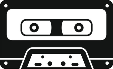 Black audio cassette tape embodying nostalgia, retro music, and vintage audio technology