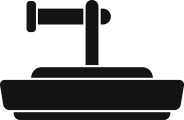 Black silhouette of a water pulling machine used for irrigation in agriculture, simplifying the watering process