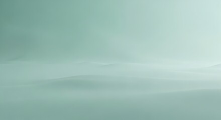 Fototapeta premium Misty Serenity: A tranquil, minimalist landscape painted with soft hues of teal, offering a sense of calm and space for the viewer. The seamless transitions of color create a dreamlike atmosphere.