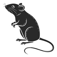 Obraz premium Stylized black rat illustration