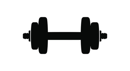 Iconic dumbbell silhouette symbolizing fitness strength training and healthy lifestyle concepts silhouette